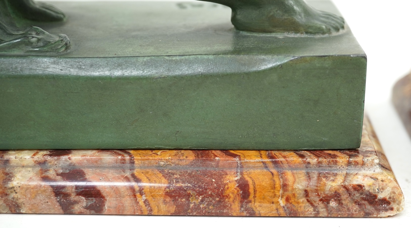 A pair of French Art Deco spelter bookends